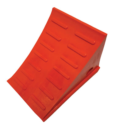 Polyurethane Wheel Chock 8-3/4 In. x 8-3/4 In. x 11-1/2 In. Tire Overall Depth 46 In. 70,000 Lb. Capacity Orange